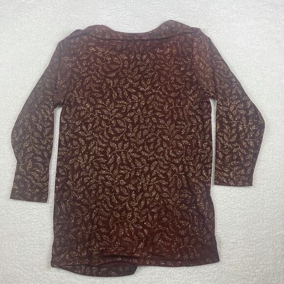 Designs Lane Bryant Women’s Plus Sz 14/16 Red Short Sleeve Semi-Sheer Blouse - Picture 5 of 7